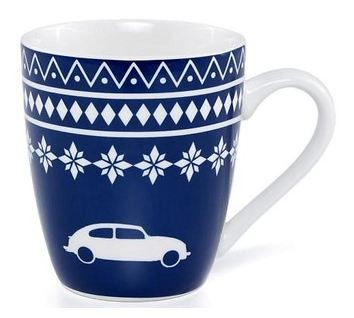 Becher weiß/blau Winter/Weihnachten