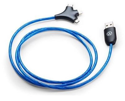 Ladekabel USB Typ A auf Apple Lightning/USB Typ C/micro USB, mit Beleuchung