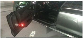 Einstiegs-LED, Audi Ringe Für Fahrzeuge mit serienmäßiger  Einstiegsbeleuchtung LED. Logo: Au, Innenausstattung