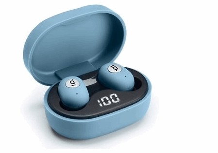 Bluetooth-Kopfhörer Mittelblau, mit Ladestation