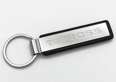 Schlüsselanhänger Metall/Leder T-Cross